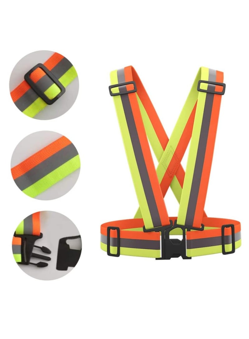 Meetion 2 Pack of Elastic Adjustable Reflective Straps Visible Gear Safety Vest for Outdoor Night Running, Jogging, Cycling, Walking, Hiking and Motorcycle Riding Reflective equipment  - Image 5