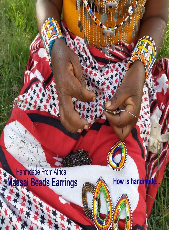 TEMBO AFRICA Set of 2 Maasai Beaded Earrings Handmade African Earrings Length: 3 Inches (with hooks) Boho Jewelry Gifts, AE27 - Image 3