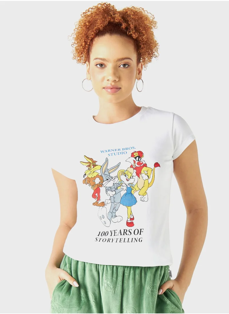 SP Characters Looney Tunes Print T-Shirt