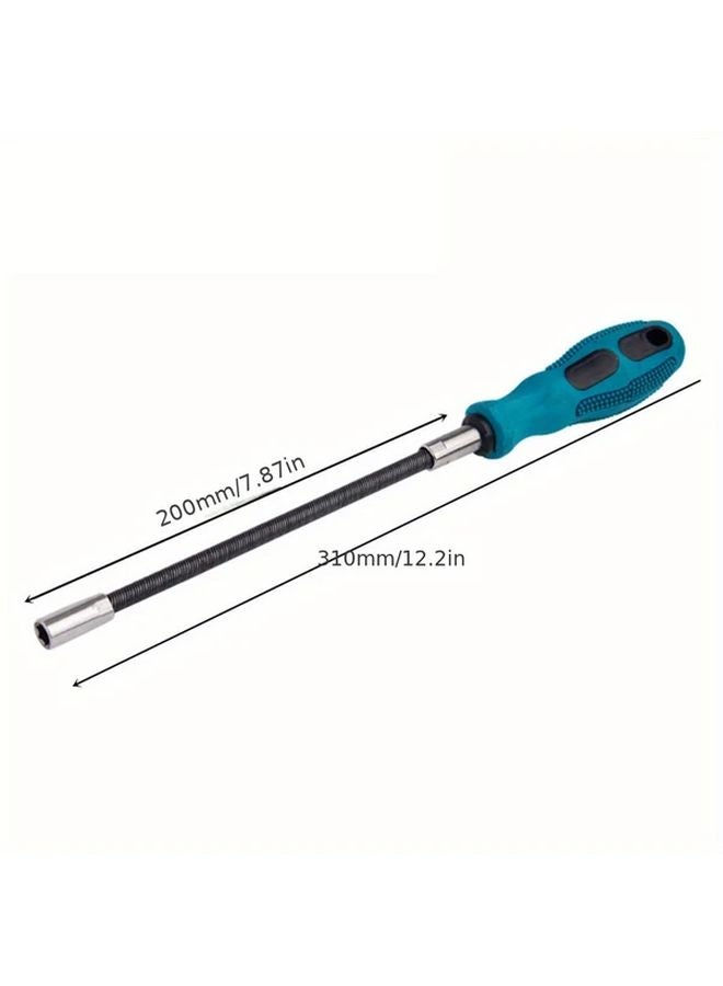 قطعتان أزرق مفك براغي سداسي متعدد الوظائف مرن ومقاوم للانزلاق، أداة يدوية بمقبس - Image 3