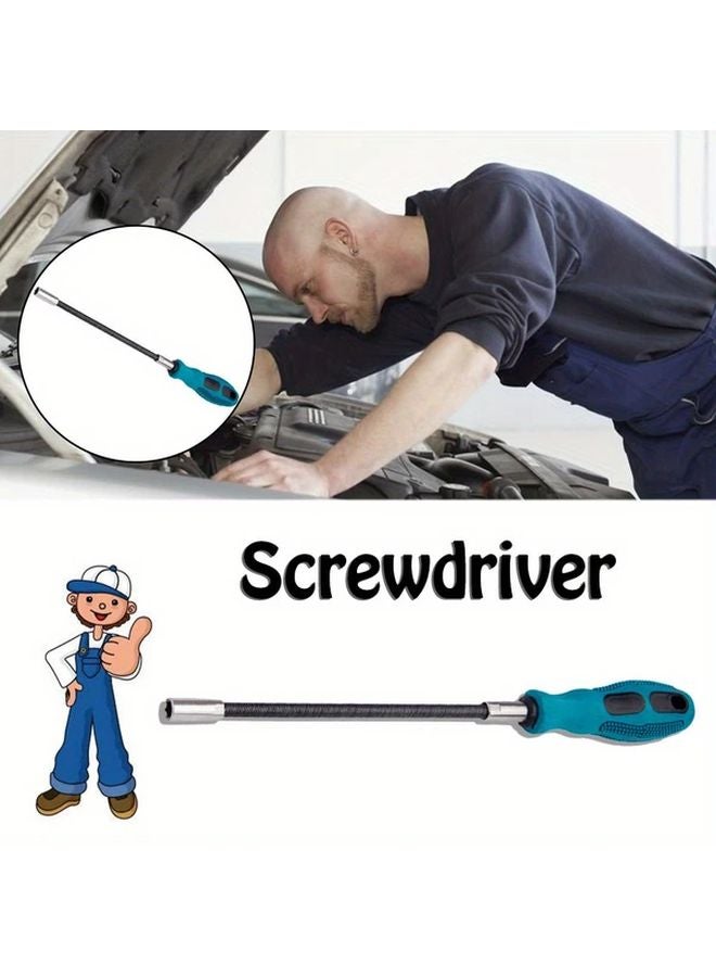 قطعتان أزرق مفك براغي سداسي متعدد الوظائف مرن ومقاوم للانزلاق، أداة يدوية بمقبس - Image 5