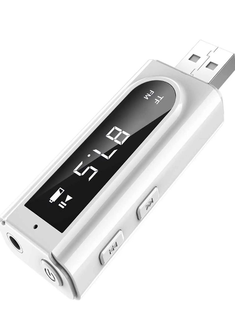 KASTWAVE - USB Bluetooth Transmitter Receiver with LCD Screen, 3-in-1 Bluetooth 5.0 Adapter Support TF Card & FM Transmit,3.5mm Bluetooth Adapter for PC, TV, Wired Speaker, Headphones, and Car - Image 1
