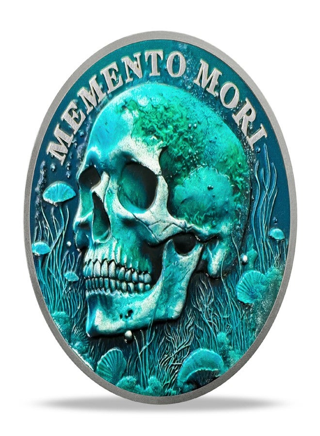 Imasoner Deep Sea Green Skeleton Coin Gifts Set | Eternal Love & Remembrance Dual Coins with Memento Mori Coin | Ideal for Celebrating Anniversaries, Special Moments, and Yearly Milestones for Men & Women - Image 3