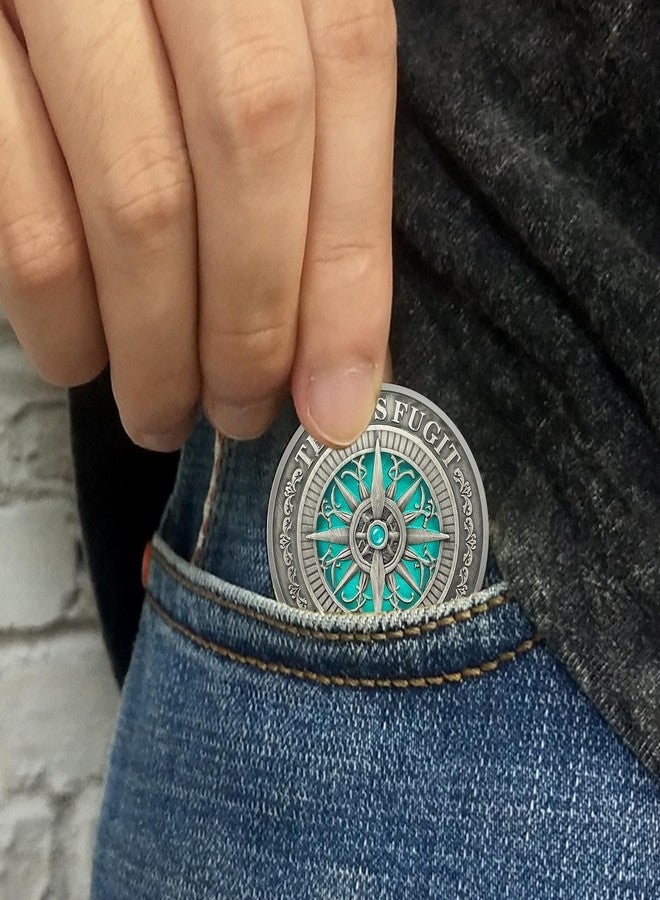 Imasoner Deep Sea Green Skeleton Coin Gifts Set | Eternal Love & Remembrance Dual Coins with Memento Mori Coin | Ideal for Celebrating Anniversaries, Special Moments, and Yearly Milestones for Men & Women - Image 5