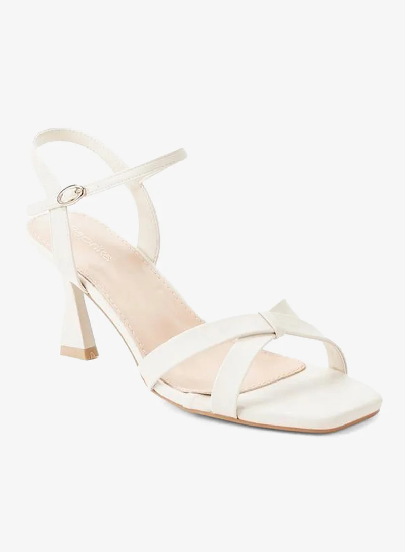 بابريكا Women Cross Strap Flared Heel Sandals