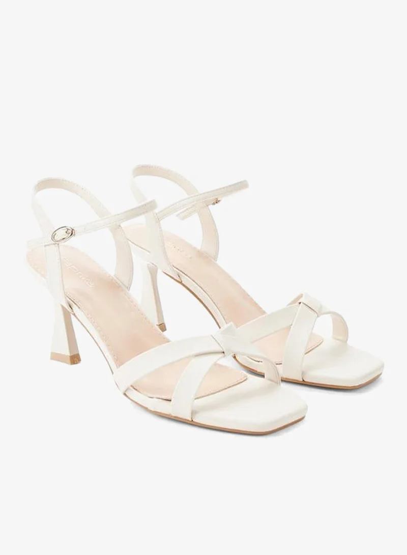Paprika Women Cross Strap Flared Heel Sandals