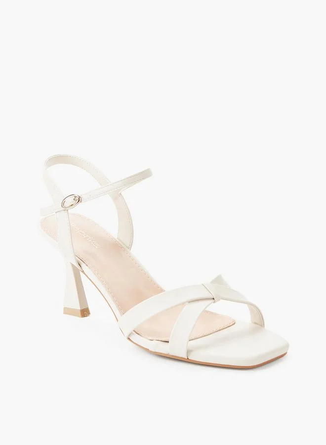 بابريكا Women Cross Strap Flared Heel Sandals