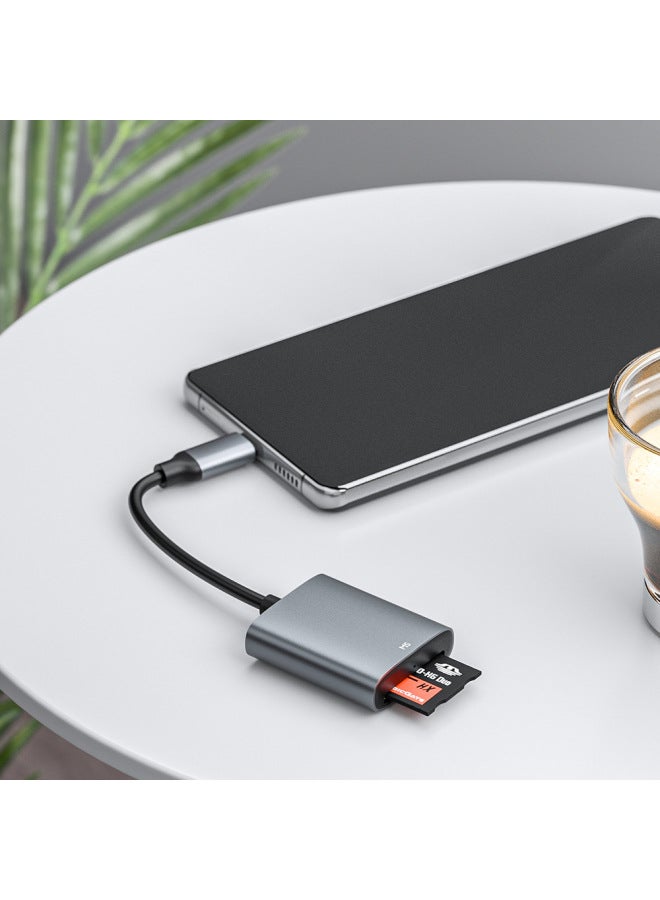 Digital Computer Card Reader Compact Portable High-speed Multi-card Usb 2.0 Memory Card Reader For Sd/mmc/xd/ms/cf Cards-Color:Lightn Interface Reading