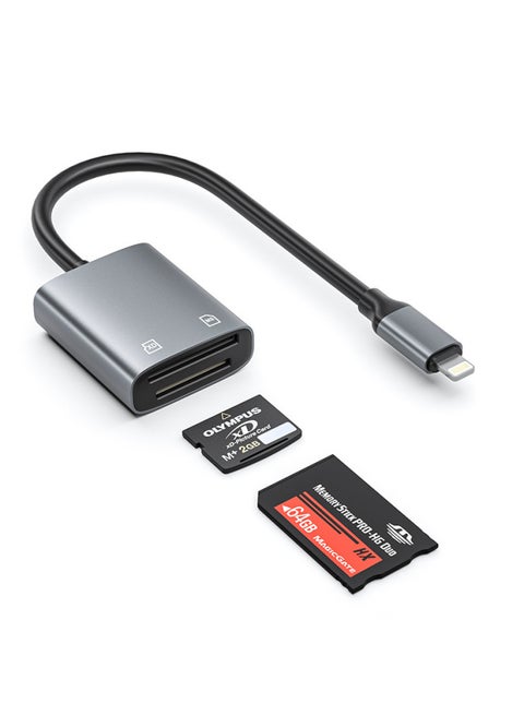 Digital Computer Card Reader Compact Portable High-speed Multi-card Usb 2.0 Memory Card Reader For Sd/mmc/xd/ms/cf Cards-Color:Lightn Interface Reading