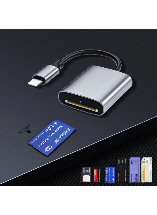 Digital Computer Card Reader Compact Portable High-speed Multi-card Usb 2.0 Memory Card Reader For Sd/mmc/xd/ms/cf Cards-Color:Lightn Interface Reading