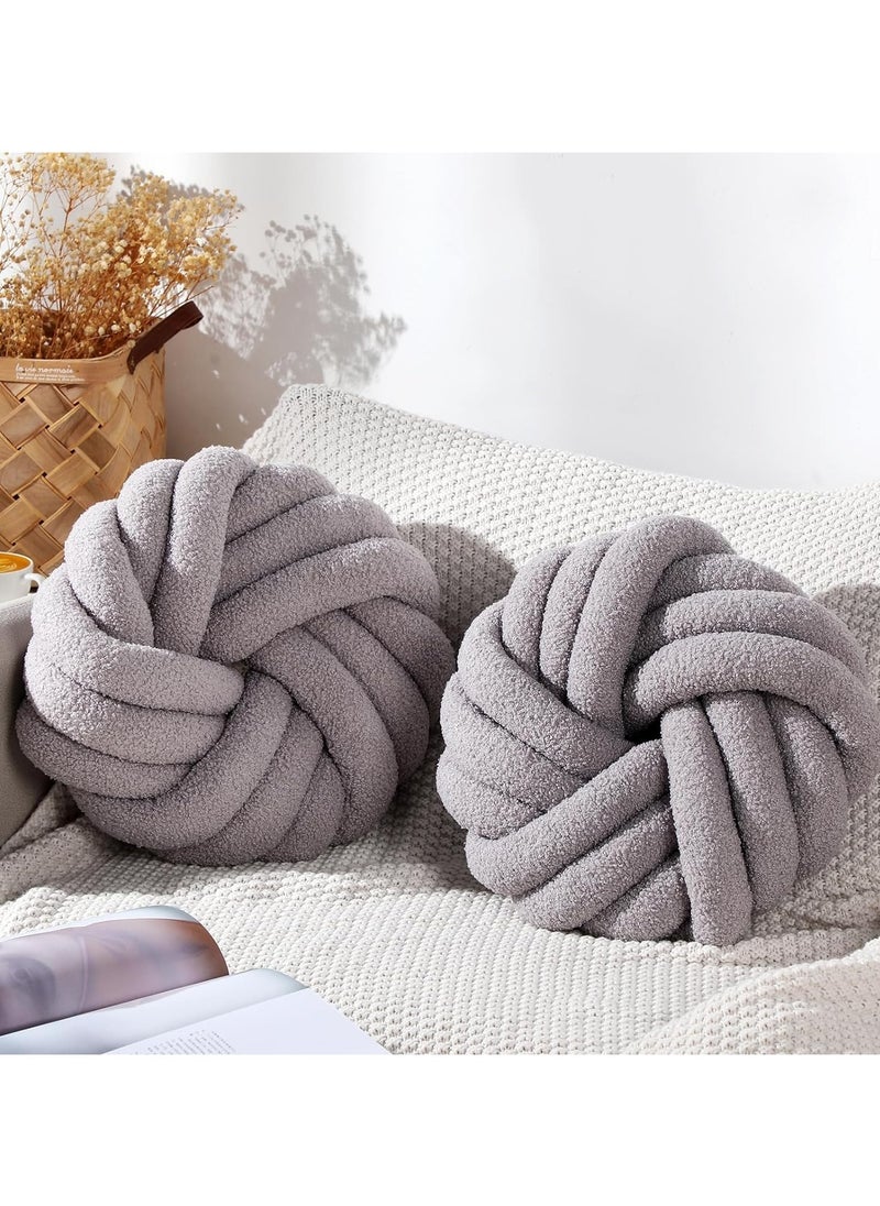 Vparty Handcrafted Decorative Throw Pillow – Soft Knotted Round Cushion (35x35cm), Stylish Accent Pillow for Sofa, Couch, Bed, Living Room, Bedroom, Modern Home Decor, Cozy Decorative Cushion, Unique Handcrafted Design for Interior Decor  - Image 5