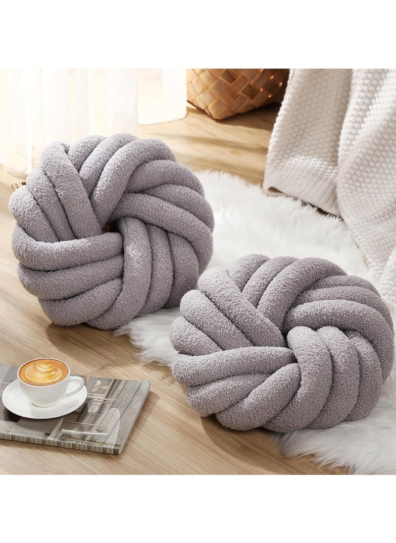 Vparty Handcrafted Decorative Throw Pillow – Soft Knotted Round Cushion (35x35cm), Stylish Accent Pillow for Sofa, Couch, Bed, Living Room, Bedroom, Modern Home Decor, Cozy Decorative Cushion, Unique Handcrafted Design for Interior Decor  - Image 1