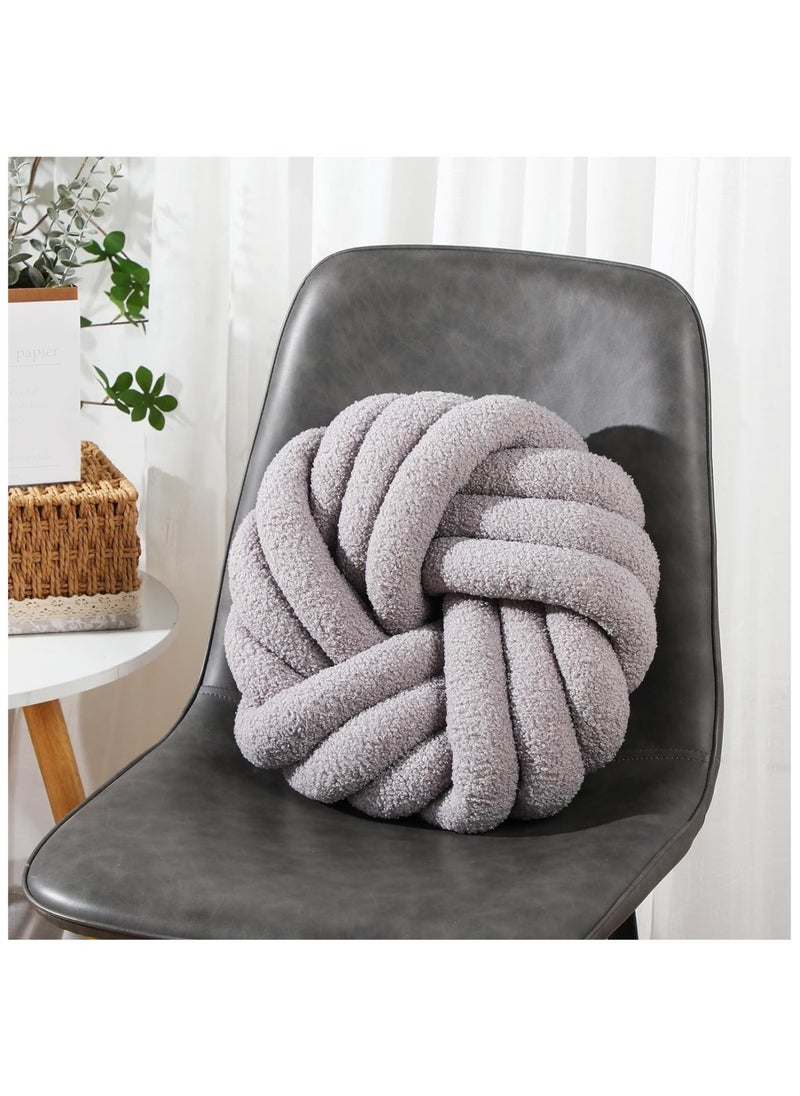 Vparty Handcrafted Decorative Throw Pillow – Soft Knotted Round Cushion (35x35cm), Stylish Accent Pillow for Sofa, Couch, Bed, Living Room, Bedroom, Modern Home Decor, Cozy Decorative Cushion, Unique Handcrafted Design for Interior Decor  - Image 2
