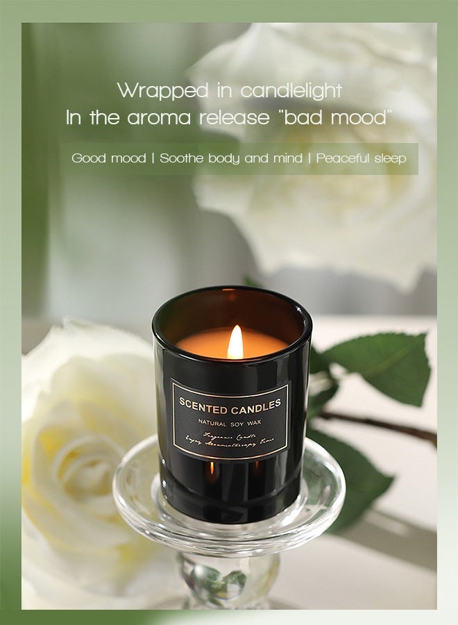 سينتد كاندلز مجموعة من 3 شموع معطرة، ثلاث شموع معطرة مختلفة، شموع برائحة الزهور، رائحة قوية تدوم طويلاً، شموع هدايا - Image 5