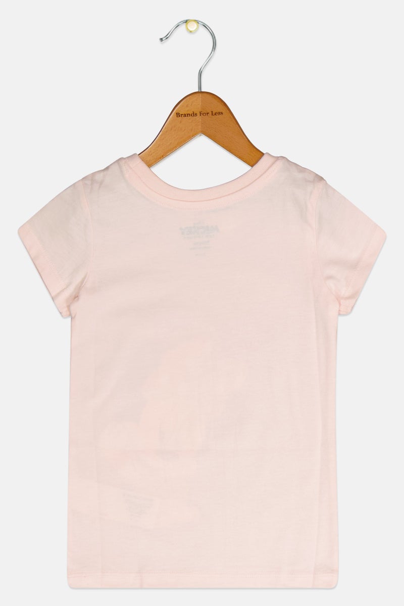 Disney تي شيرت قصير الأكمام لطيف للفتيات مع طباعة ميكي ماوس، وردي - Image 2