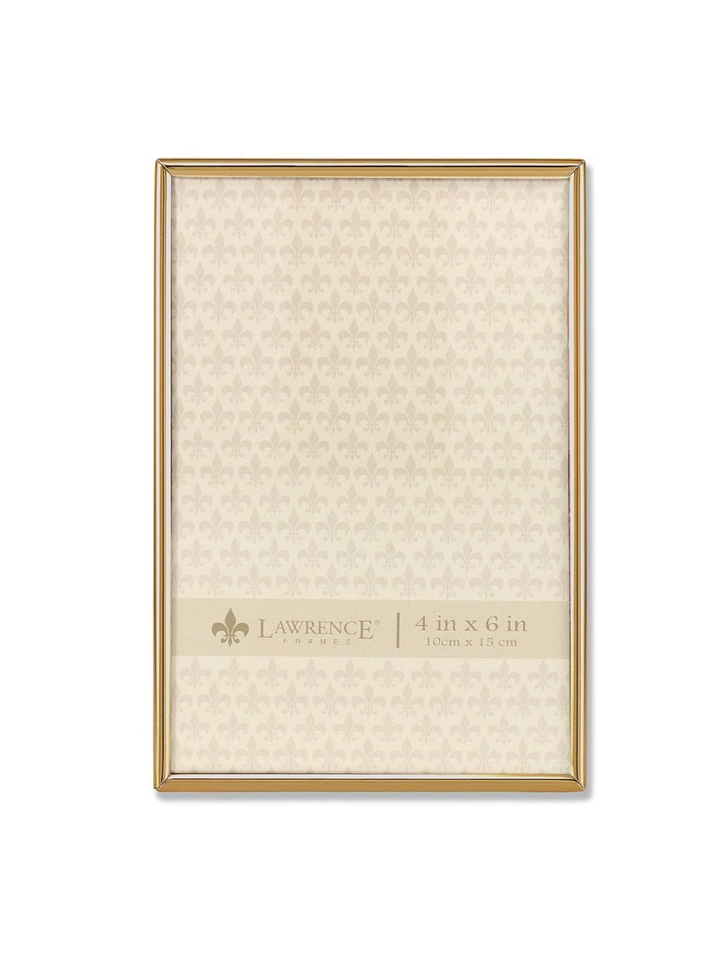 Lawrence Frames Lawrence Frames 670046 4x6 Simply Gold Metal Picture Frame  - Image 1