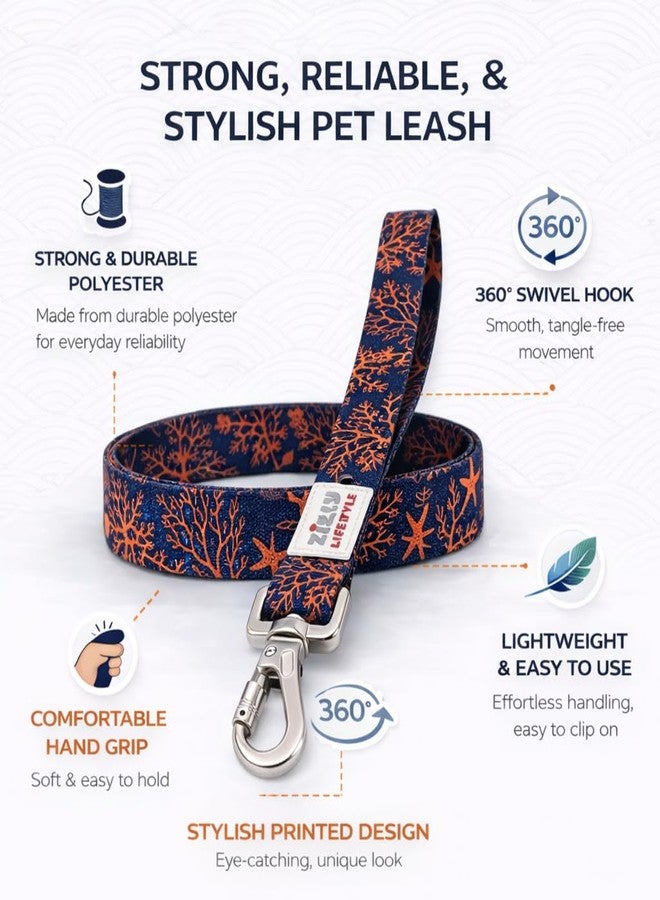 Zigly Tropical Blaze Dog Leash - Large | Durable Polyester Leash with 360° Swivel Hook | Comfortable Grip for Daily Walks - Image 2