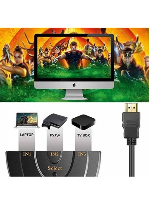 Coofbe - 4K HDMI Multiplexer Image Transfer Cable Multiplexer 3 Port HDMI Multiplexer Full HD HDMI Switch - Image 1