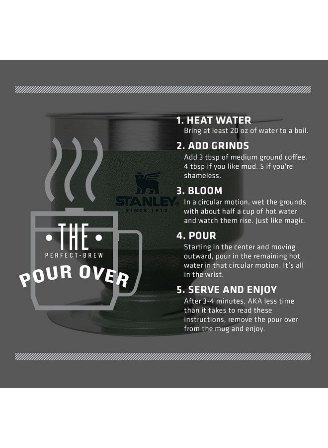 Stanley Perfect Brew Pour Over | Manual Single Cup Coffee Maker | Drip Coffee Maker with Reusable Filter | Easy Clean Stainless Steel | BPA-Free | Hammertone Green - Image 2