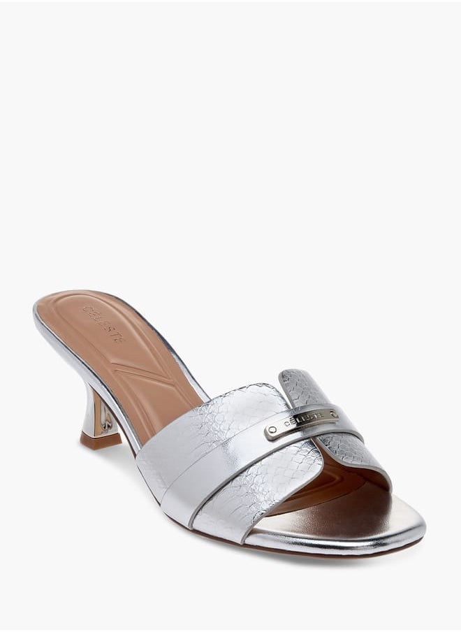 Celeste Women's Animal Textured Slip-On Sandals with Kitten Heels  - Image 2