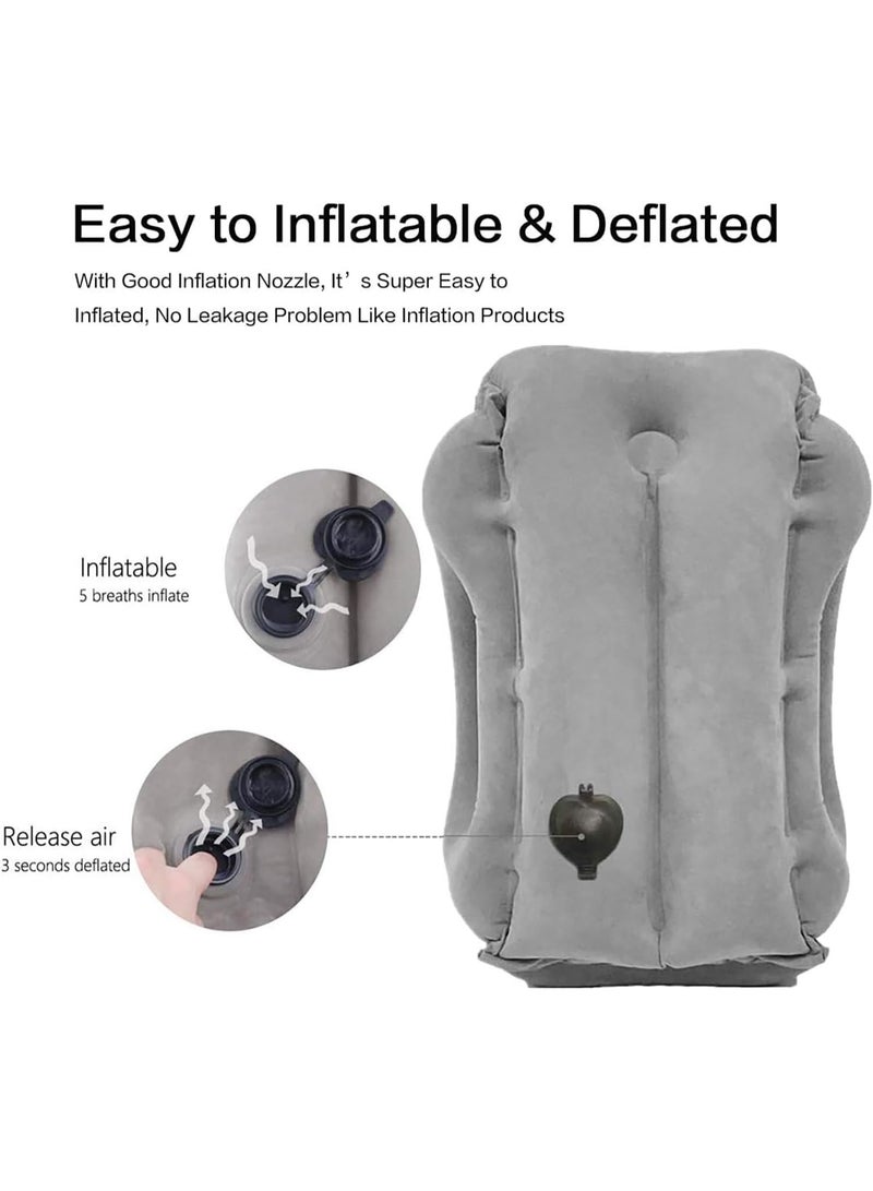 تراسل وسادة سفر قابلة للنفخ للطائرة، وسادة قابلة للنفخ متعددة الوظائف، وسادة سفر مريحة وقابلة للعناق، تدعم الرأس والقطني، تستخدم في الطائرة والسيارة والحافلة والمكتب. - Image 5