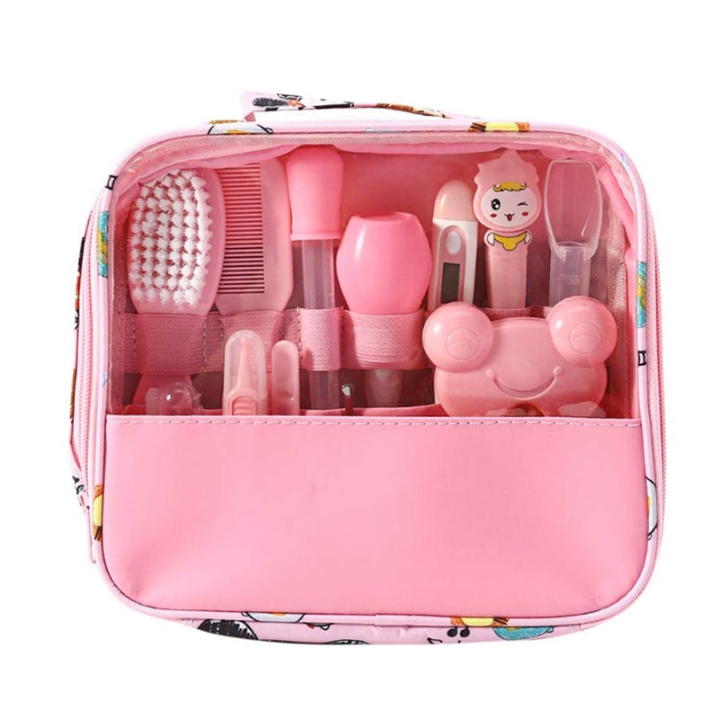 Baby Grooming Kit Set 13 PCS Baby Healthcare and Grooming Kit Thermometer Feeder Nasal Aspirator Finger Toothbrush Newborn Manicure Set Infant Nail Clippers Hairbrush Tool Set - Image 1
