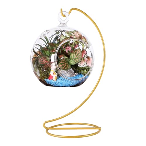 Fosinz Ornament Display Stand, Iron Pothook Stand for Hanging Glass Globe Air Plant Terrarium, Witch Ball, Christmas Ornament and Home Wedding Decoration (1, 9x4" Gold) - Image 5