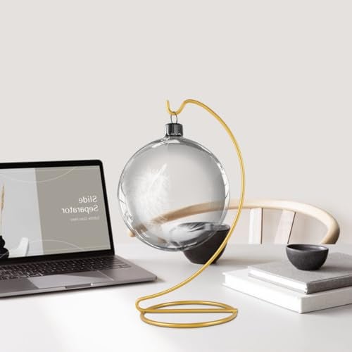 Fosinz Ornament Display Stand, Iron Pothook Stand for Hanging Glass Globe Air Plant Terrarium, Witch Ball, Christmas Ornament and Home Wedding Decoration (1, 9x4" Gold) - Image 2