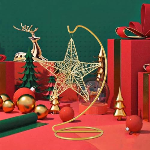 Fosinz Ornament Display Stand, Iron Pothook Stand for Hanging Glass Globe Air Plant Terrarium, Witch Ball, Christmas Ornament and Home Wedding Decoration (1, 9x4" Gold) - Image 3