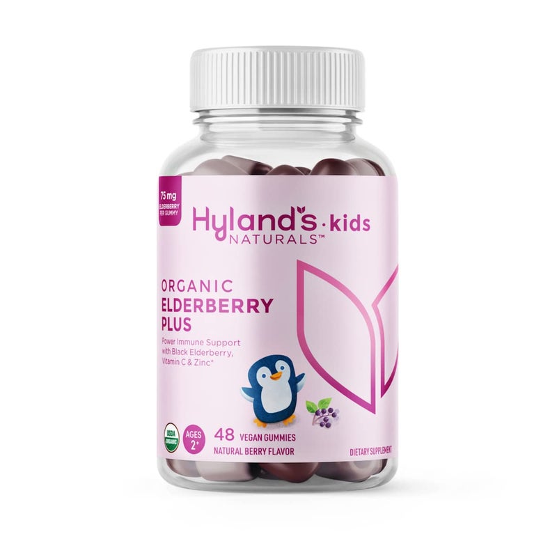 Hyland's Hylands Naturals Kids Organic Elderberry Plus Gummies  4Kids Cold  Cough Daytime 4 fl oz  Nighttime 4 fl oz Value Pack Cough Syrup  48 Vegan Kids Gummies  8oz Cold  Cough Syrup - Image 2