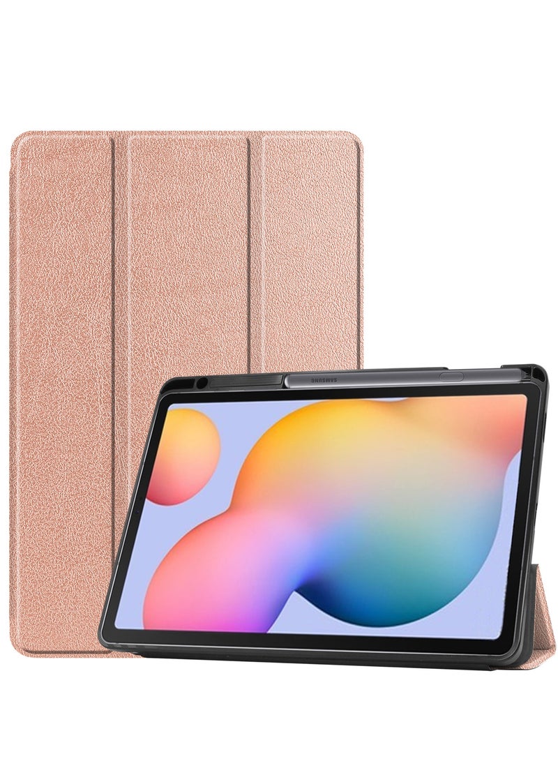 Samsung Galaxy Tab S6 Lite 10.4 inch-2024 protective shell, shockproof and impact resistant with pen slot, TPU material with magnetic absorption function, automatic wake-up, lightweight and yellowing resistant, Samsung Galaxy Tab S6 Lite 10.4 inch-2024 protective shell (rose gold) - Image 1