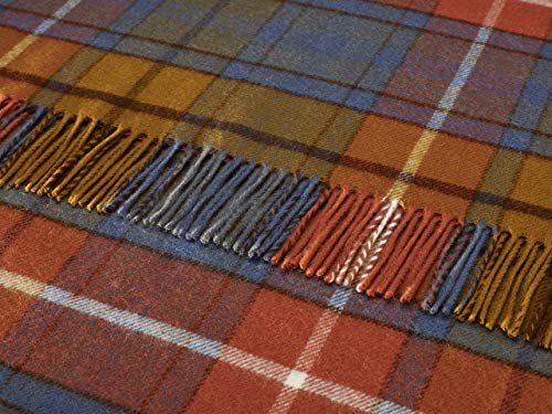 Moon Wool Plaid Throw Blanket, Merino Labmswool, Tartan Antique Buchanan, Made in UK - Image 2