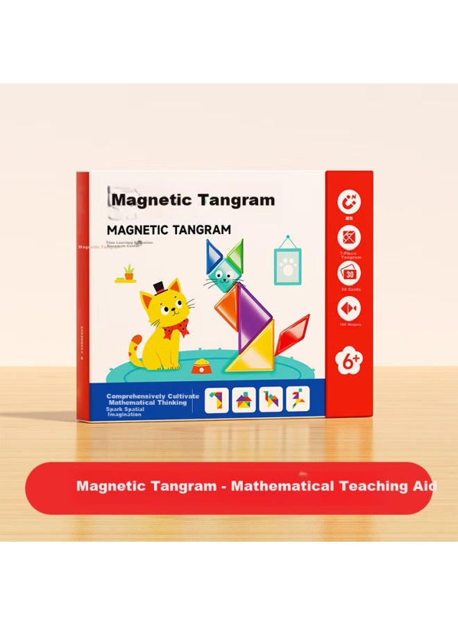 Buluqi Magnetic Tangram Educational Toy For Boys, Early Learning Puzzle, Math And Geometry Teaching Aid For Elementary School Students, Gift - Image 1