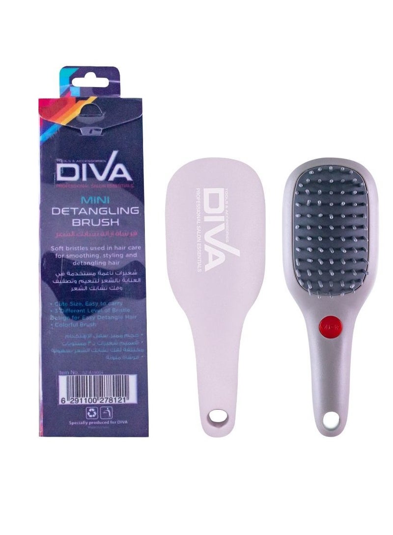 Diva Mini Detangling Brush Pink Sz-A19004 - Image 4