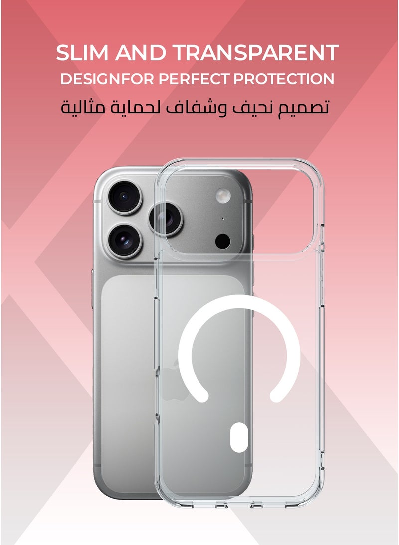 Xonda iPhone 17 Pro Max MagSafe Case - 1-Year Anti-Yellowing Warranty, Military-grade drop protection, slim and transparent design, MagSafe Compatible. - Image 3