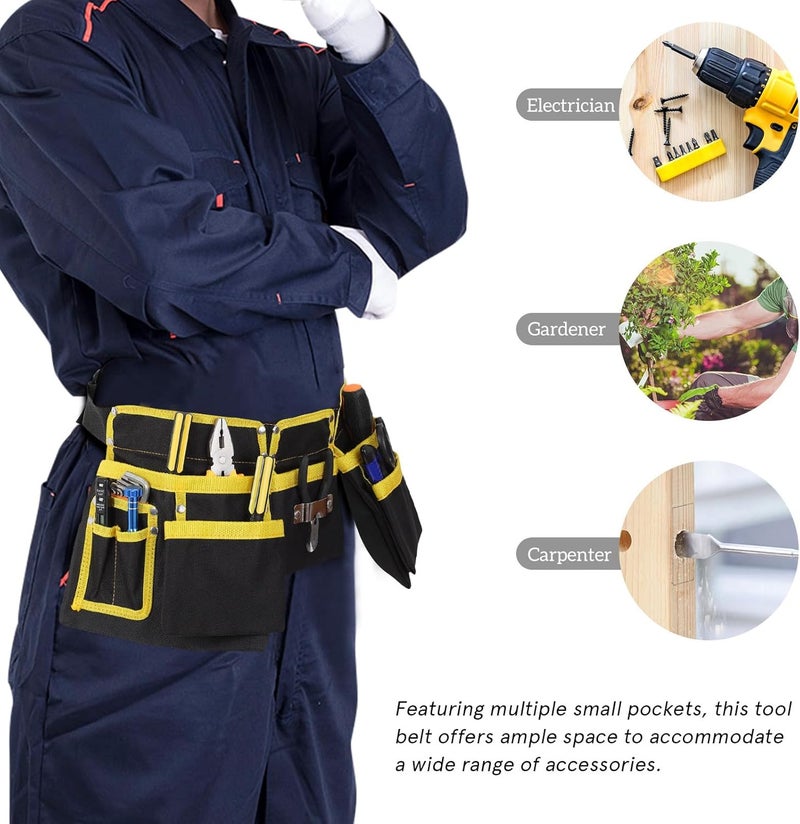 Electrician Tool Belt Pouch with Iron Hook Double Oxford Cloth Tool Bag Organizer for Technician and Mechanic Storage - Image 2