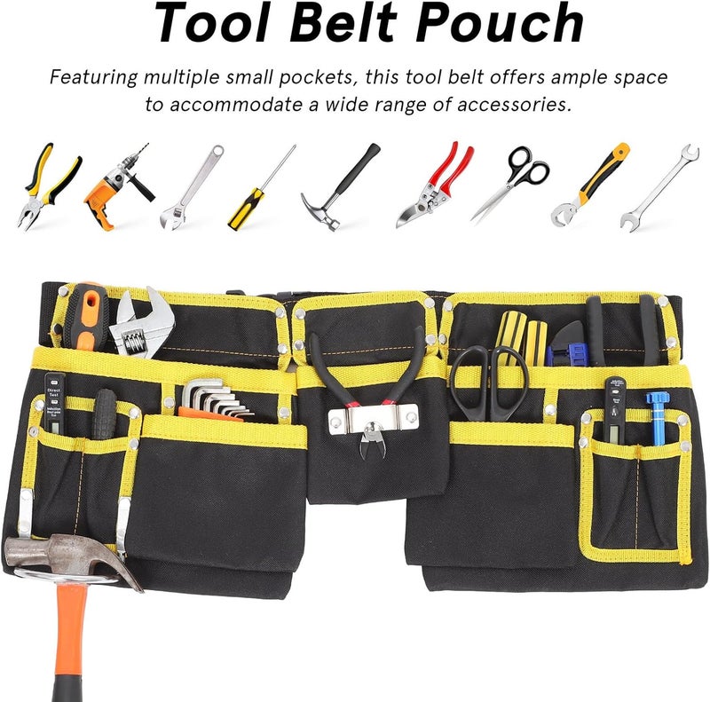 Electrician Tool Belt Pouch with Iron Hook Double Oxford Cloth Tool Bag Organizer for Technician and Mechanic Storage - Image 4