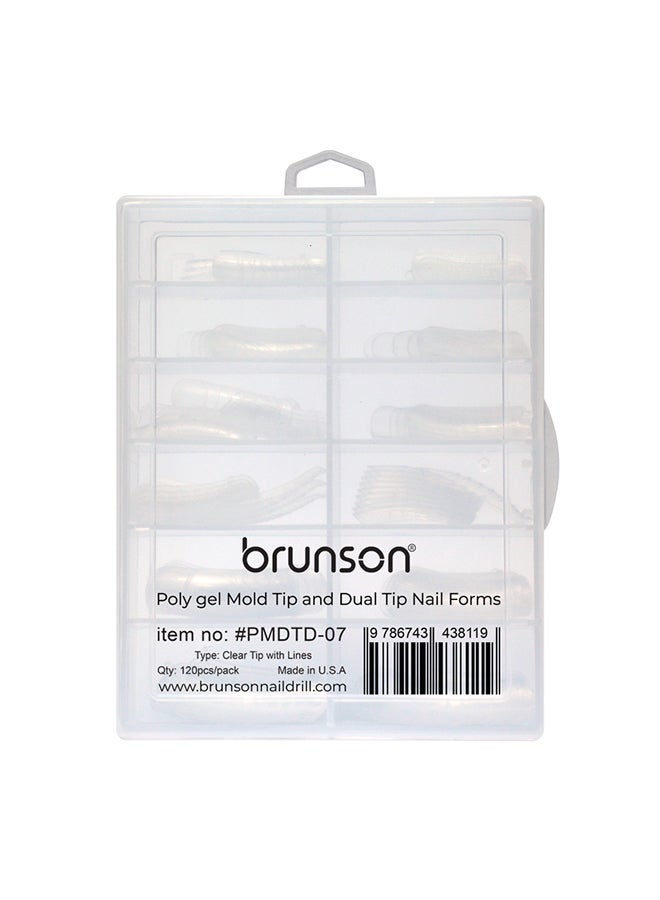 brunson أشكال أظافر مزدوجة لجيل التمديد البولي شكل مزيف مسبق مع مقياس 120 قطعة أداة مانيكير لتمديد الأظافر قالب نصائح الأظافر أظافر أكريليك أظافر مزيفة أداة مانيكير - Image 1