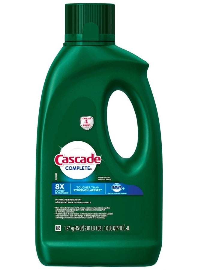 Cascade Complete Gel Dishwasher Detergent, Fresh Scent, 45 Oz  - Image 1