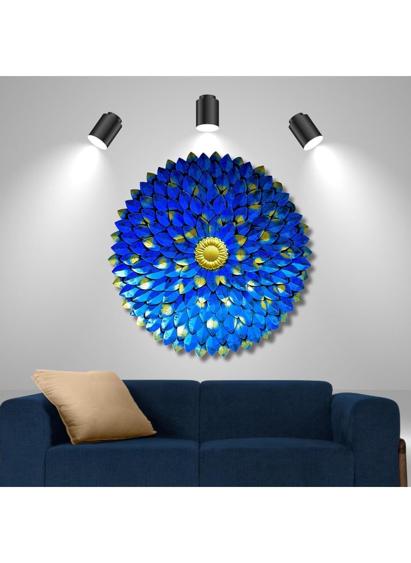 pranjals house - pranjals house Aesthetic Modern Art Metal Wall Hanging/Wall Decor Baberton Daisy Flower Home Decorations (Blue, 30X4X30 Inch) - Image 1