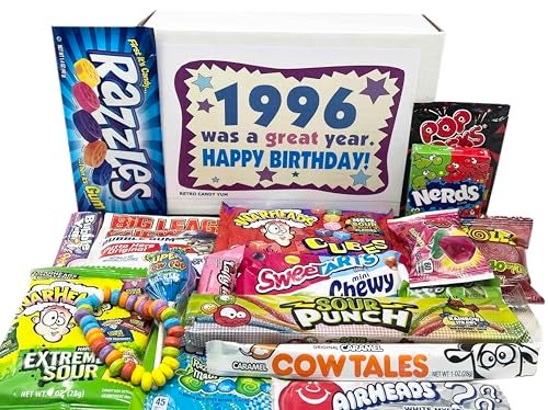 RETRO CANDY YUM 1996 Retro Childhood Candy Gift Basket Box Assortment for 30th Birthday Man or Woman Jr - Image 1