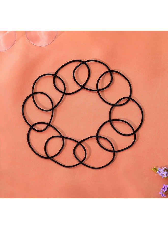 Estele Black Color Cute Soft Hair Rubber Bands For Womens/Girls (Pack Of 10) - Image 2