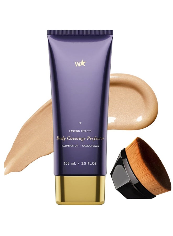 دبليو تغطية الجسم Perfector، ماء الساق والجسم ماكياج، الوشم تغطية ماكياج، 103 مل (الإشعاع الطبيعي) - Image 1