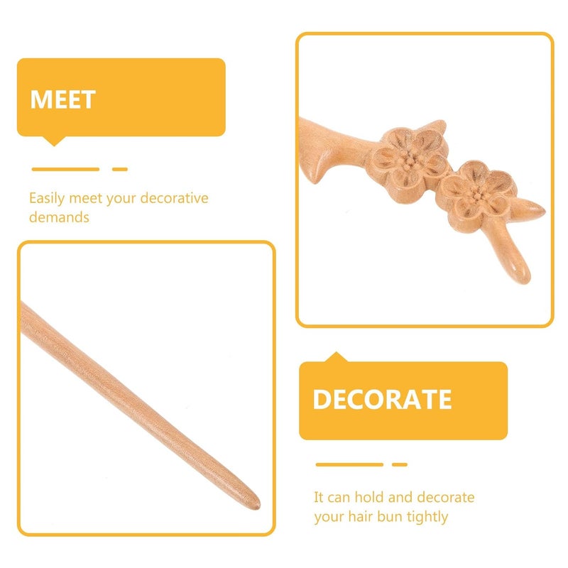 Wooden Hair Chopsticks Hair Stick for Women Hanfu and Traditional Updo Styling Style - Image 3