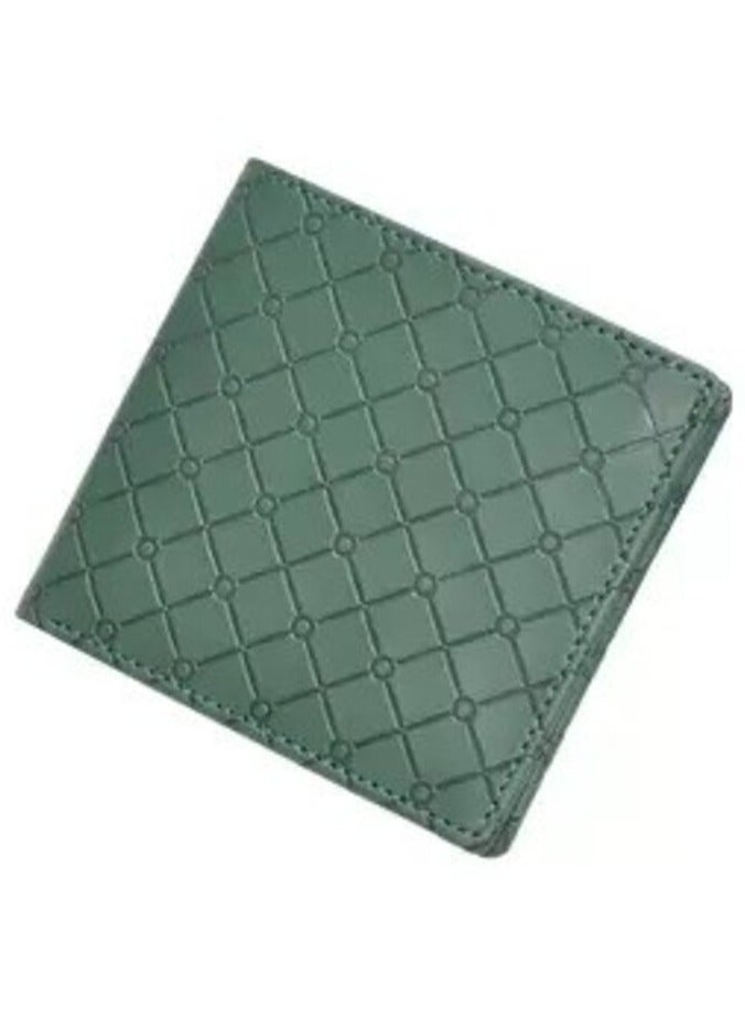 إف اي أس  محفظة FIS إيطالية من البولي يوريثين بتصميم ثنائي الطي من البولي يوريثين للرجال، نافذة لبطاقة الهوية، 6 فتحات للبطاقات، جيبان جانبيان، مقصورات مقسمة للفواتير، لون أخضر، مقاس مغلق 100 × 105 ملم - FSPQGRD2