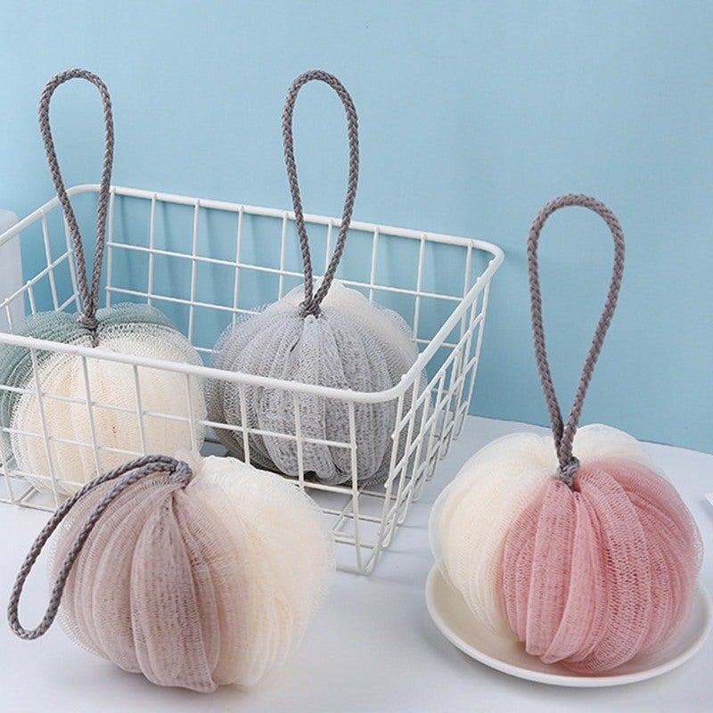 Shower Loofahs: PE Fine Mesh, Rich Delicate Foam, Firm Binding, Not Easy To Fall Apart - Lanyard Design Bath Sponge for Adult & Kid Home Bath Use - Image 3