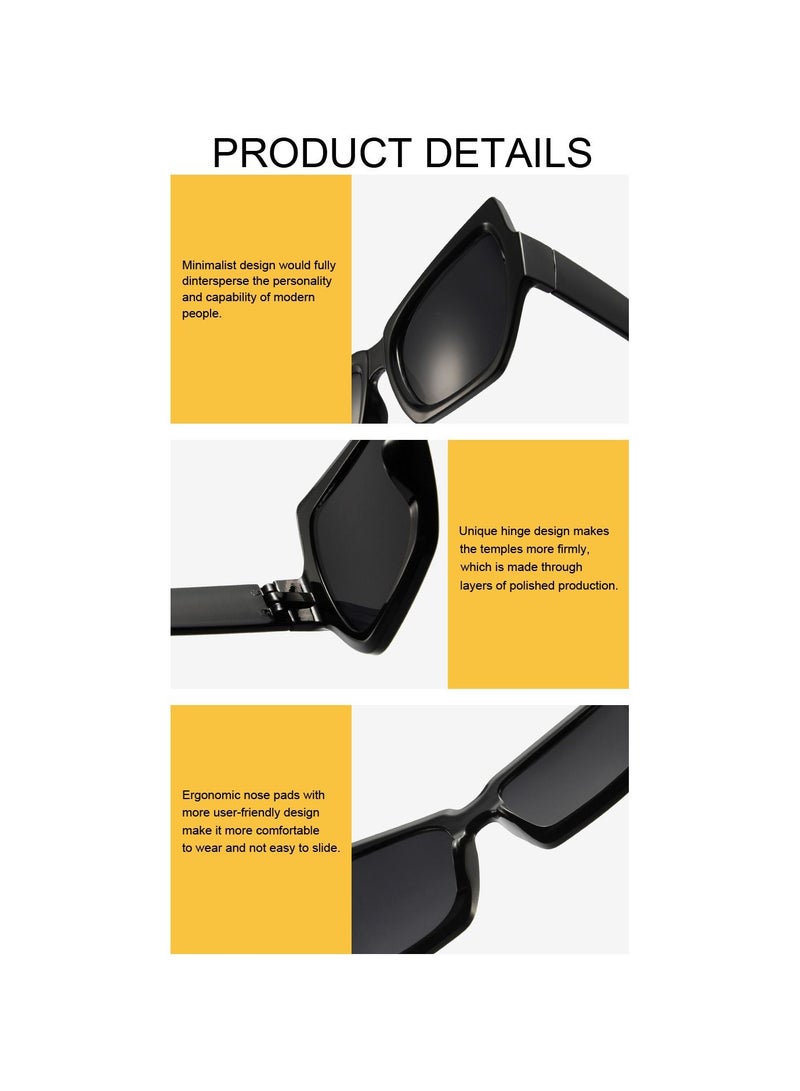 Fashion Irregular Square Sunglasses Man Fashion Brand Designer Personality Sun Glasses Black Mirror - Image 2