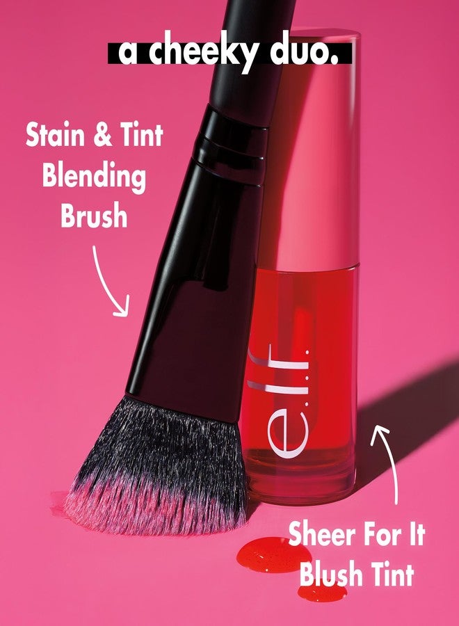 elf e.l.f. Stain & Tint Blending Brush, Liquid Blush Brush For Blending & Creating An Even Finish, Made With Synthetic Bristles, Vegan & Cruelty-Free - Image 4