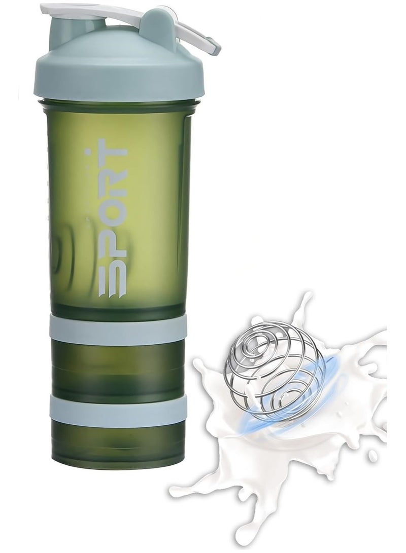 Generic Protein Shaker Bottle 2 Pack (500ml/17oz) – Leak-Proof, BPA-Free Gym Shaker Cup with 3-Layer Mixing & Pill Storage for Protein Powder & Supplements - Image 1
