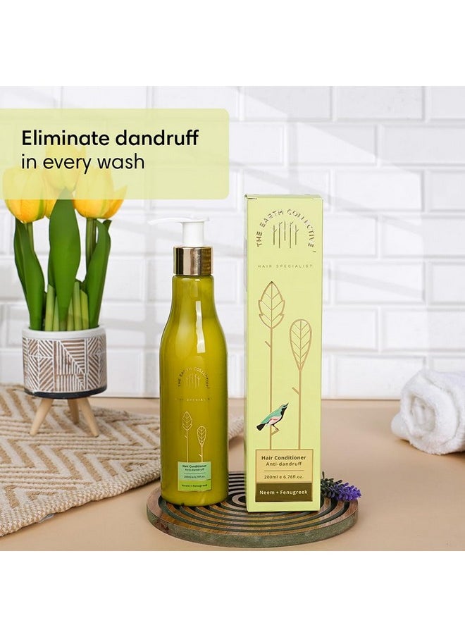 THE EARTH COLLECTIVE - Anti Dandruff Hair Conditioner | Fenugreek Promotes Hair Growth | Reduce Dandruff & Keep Nourishing Hair | Paraben Free | No Harmful Chemical | Pack Of 200Ml - Image 1